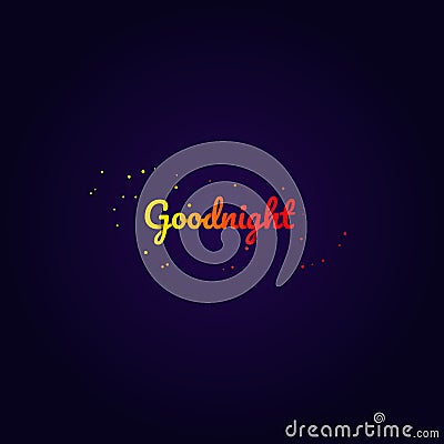 Goodnight origami text concept, vector art and illustration. Vector Illustration
