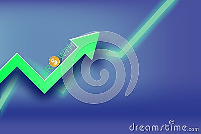 Paper art of Graph economic growth concept idea Vector Illustration