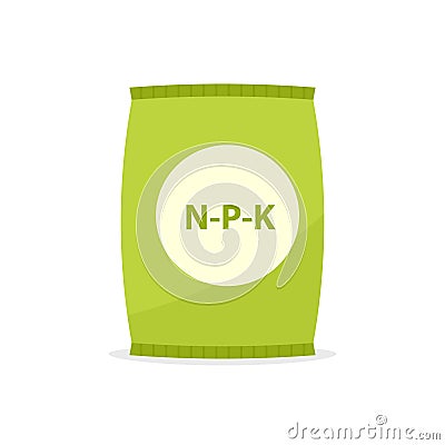 Paper bag with fertilizer icon Vector Illustration