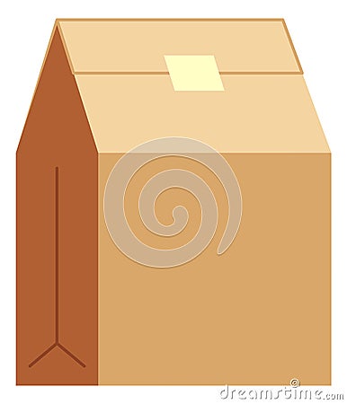 Paper bag icon. Closed brown sealed package Vector Illustration