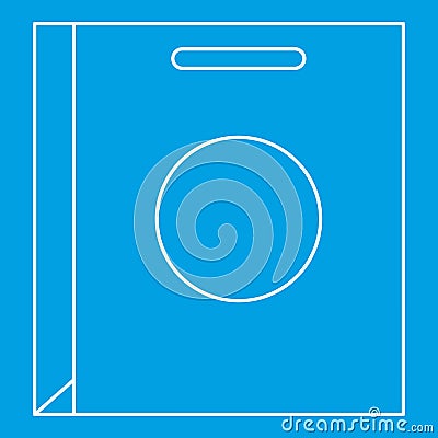 Paper bag icon, outline style Vector Illustration