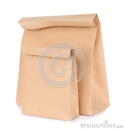 Paper bags isolated on white. Stock Photo