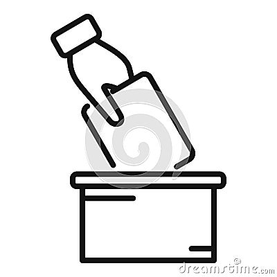 Paper ballot icon outline vector. Democracy vote Stock Photo