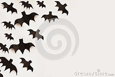 Paper Bats Over a White Background Stock Photo