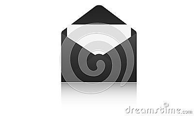 Paper in black envelope to write and send Vector Illustration
