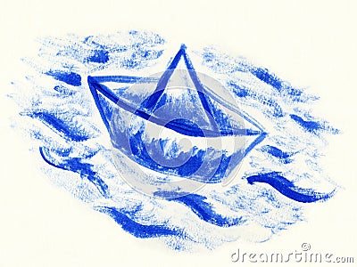 Paper boat Stock Photo