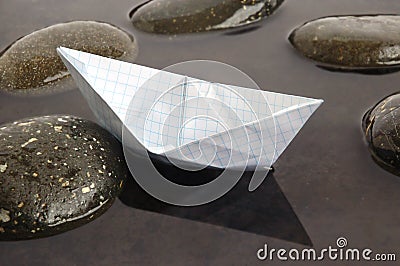 Paper boat Stock Photo