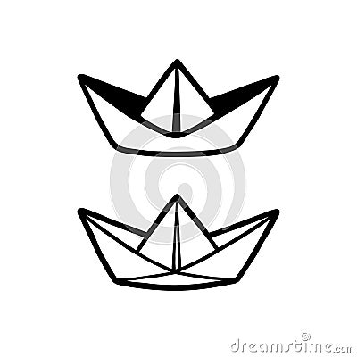 Paper boat drawing Vector Illustration