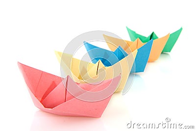 Paper boats Stock Photo