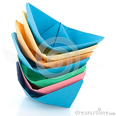 Paper boats Stock Photo