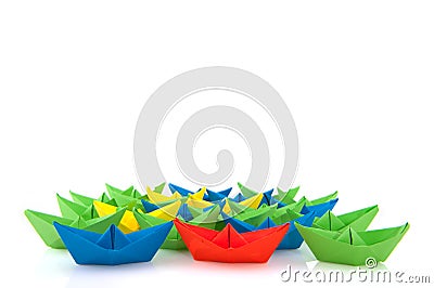 Paper boats Stock Photo