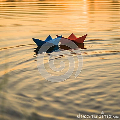 Paper boats Stock Photo