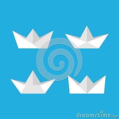 Paper boats vector set Vector Illustration