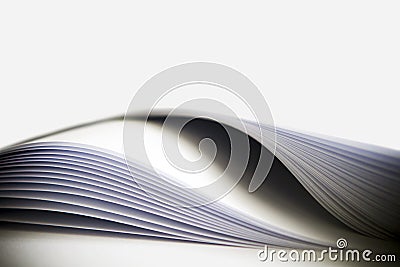 Paper in the book, decoratively presented. Stock Photo