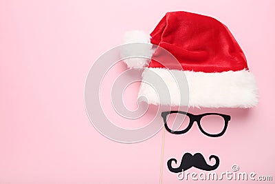 Paper booth props with santa hat Stock Photo