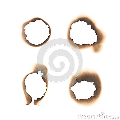 Paper burn mark stain isolated Stock Photo