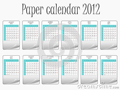 Paper calendar 2011 Vector Illustration
