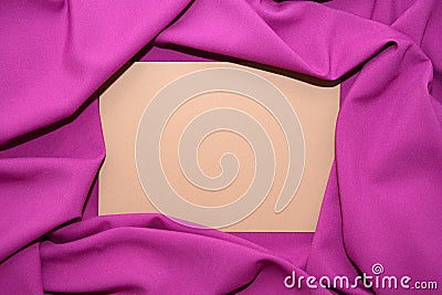 Paper in canvas, brown paper in pink canvas Stock Photo