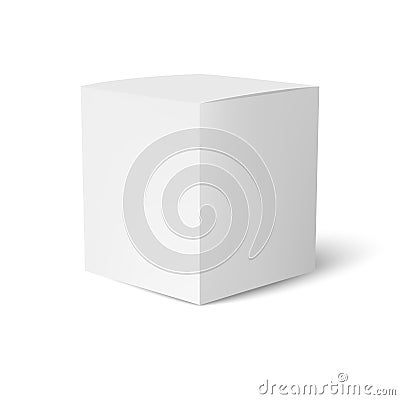Paper or cardboard box template standing on white background. Packaging collection. Vector Vector Illustration