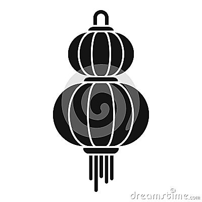 Paper chinese lantern icon, simple style Vector Illustration