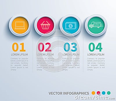 Paper circle infographic Vector Illustration