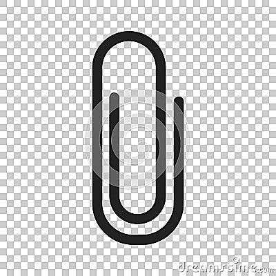 Paper clip attachment vector icon. Paperclip illustration on iso Vector Illustration