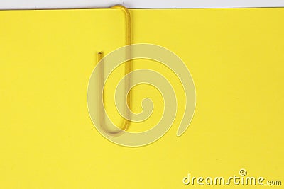 Paper clip holding on blank colour paper text Stock Photo