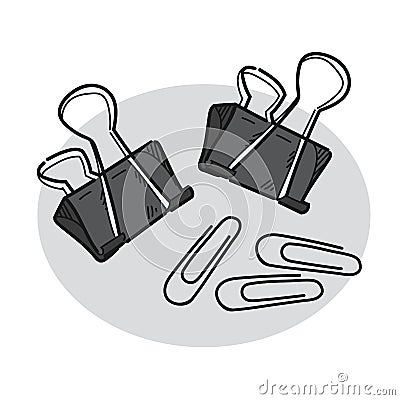 Paper clip illustration on a white background Cartoon Illustration