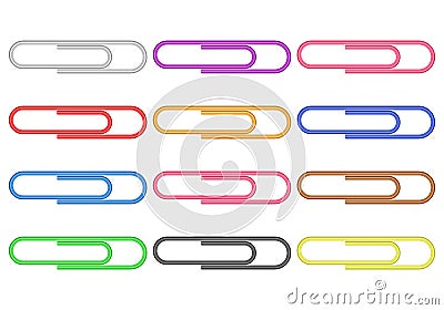 Paper clip set Vector Illustration