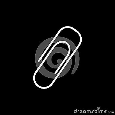 Paper clip vector icon. isolated on black background. Paperclip Vector Illustration