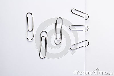 Paper clip on a white background Stock Photo