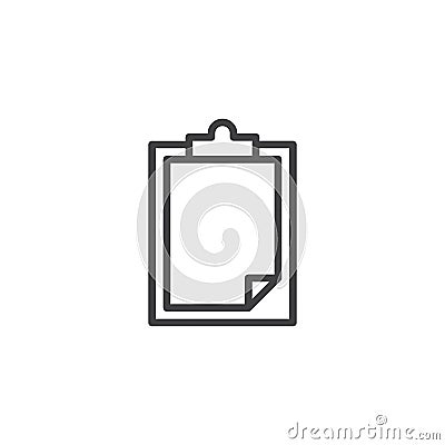 Paper clipboard outline icon Vector Illustration
