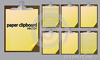 paper clipboard white yellow paper Vector Illustration