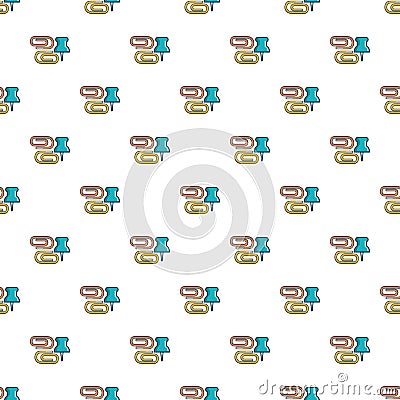 Paper clips binders pattern seamless Vector Illustration