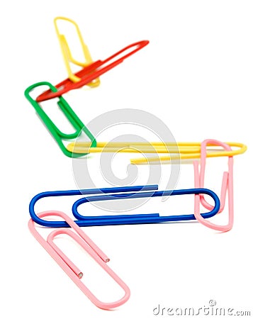 Paper Clips Linked Together Stock Photo