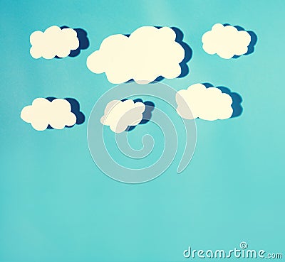 Paper cloud with hard shadow Stock Photo