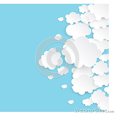 Paper clouds Vector Illustration