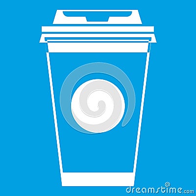 Paper coffee cup icon white Vector Illustration