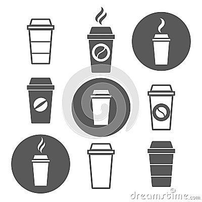 Paper coffee cup icons Vector Illustration