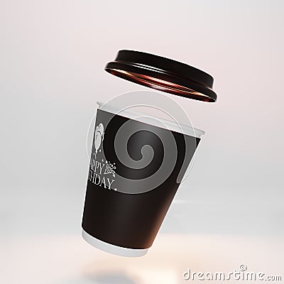 Paper coffee cup mockup Royalty Free 3d Image Stock Photo