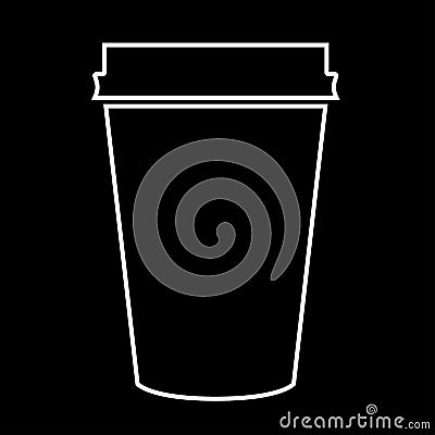 Paper coffee cup white color icon . Vector Illustration