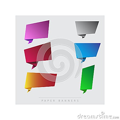 Paper, colourful banners Vector Illustration