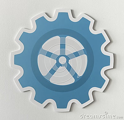 Paper craft of cog wheel icon symbol Stock Photo