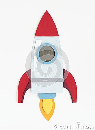 Paper craft design of launch rocket Stock Photo