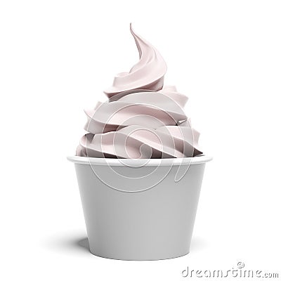 Paper Cup With Soft Ice Cream Stock Photo
