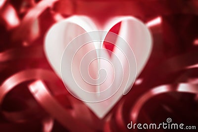 Paper curved into heart Stock Photo