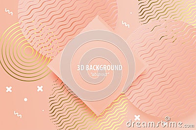 Paper cut abstract 3d web trendy background Vector Illustration