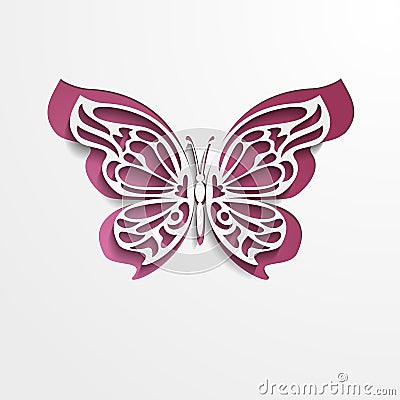 Paper cut abstract lacy butterfly. Vector EPS10 Vector Illustration