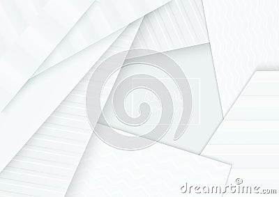 Paper cut banner concept. Paper curved abstract background for card poster brochure flyer design in soft light grey Vector Illustration