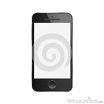 Paper cut of black smartphone is modern mobile for communication Stock Photo